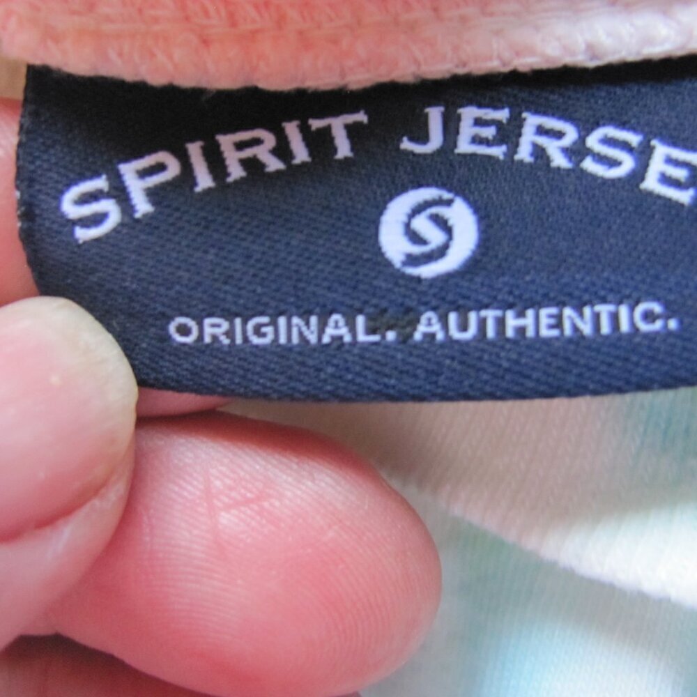 SPIRIT JERSEY UNISEX LONG SLEEVE TIE DYED V NECK TSHIRT - Picture 4 of 4